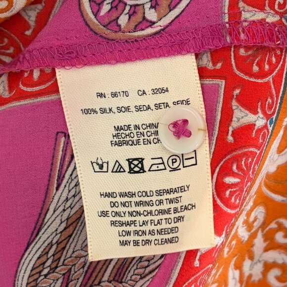 Anthropologie Maeve Silk Print Button-Down Blouse, Size 0 - Picture 6 of 7